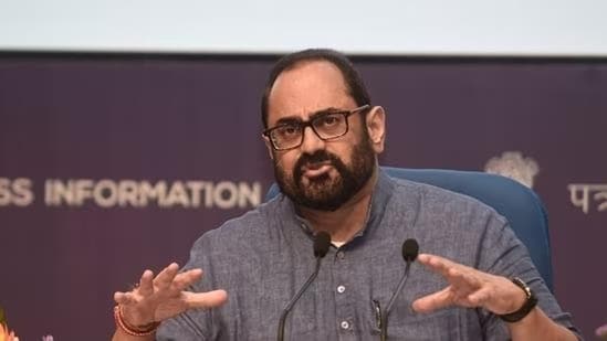 Union minister of state for entrepreneurship, skill development, electronics & information technology, Rajeev Chandrasekhar. (File)(HT_PRINT)