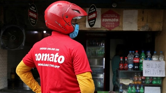 A delivery worker of Zomato, an Indian food-delivery startup.(REUTERS)