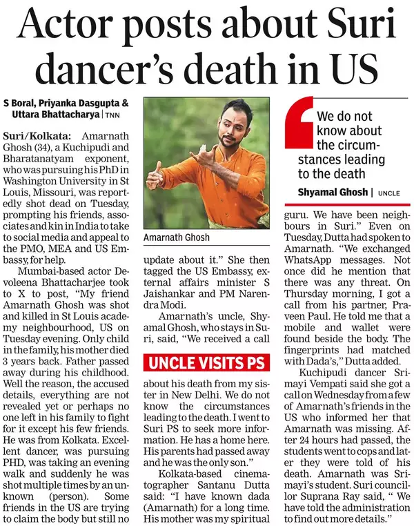 Consulate confirms dancer’s death in US