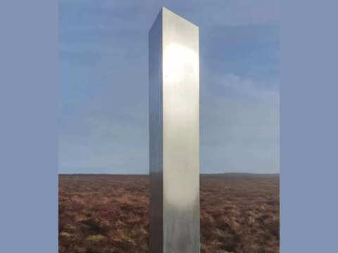 Mysterious giant Steel monolith spotted in Wales, UK