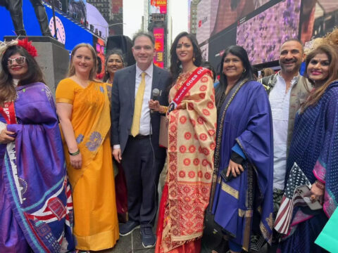 Saree's tradition, elegance celebrated in heart of NYC's Times Square at special global event