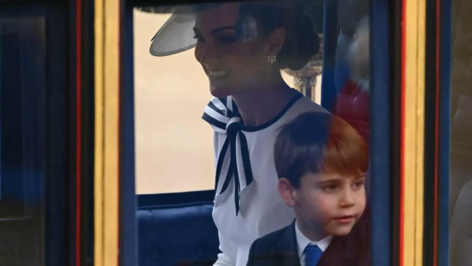 Watch: Prince Louis' lively antics makes Princess Kate laugh during Trooping the Colour parade