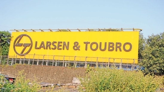 L & T, Larsen and Toubro hoarding in Mumbai.