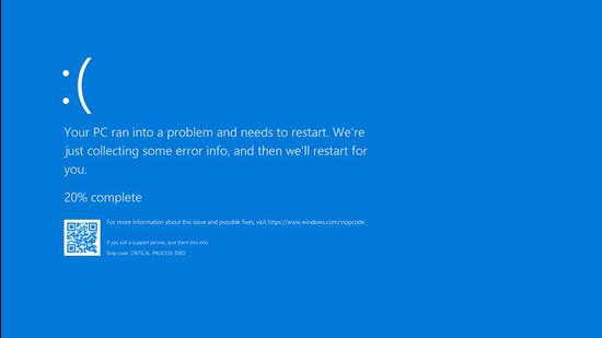 Latest news on July 23, 2024: A typical Blue Screen of Death, or BSOD, error on Windows PCs, often when system privileges are incorrectly altered. (Screenshot)