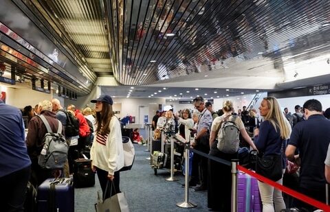 Microsoft Global Outage Live Updates: Passengers wait at Milwaukee Mitchell International Airport, after airlines grounded flights due to a worldwide tech outage caused by an update to CrowdStrike's "Falcon Sensor" software which crashed Microsoft Windows systems.