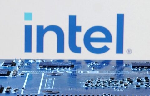 Intel layoffs: Intel logo is seen near computer motherboard.(Reuters)