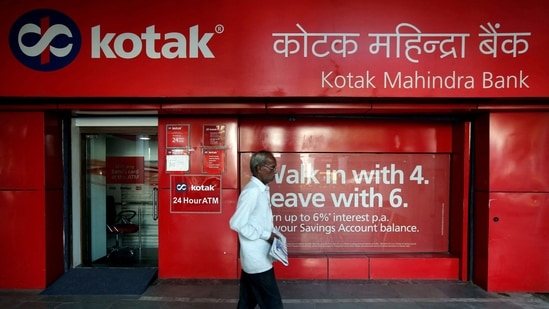 A man walks past the Kotak Mahindra Bank branch in New Delhi, India, September 6, 2017. (Adnan Abidi/Reuters)