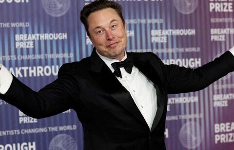 Elon Musk attends the Breakthrough Prize awards in Los Angeles, California, US.(Reuters)