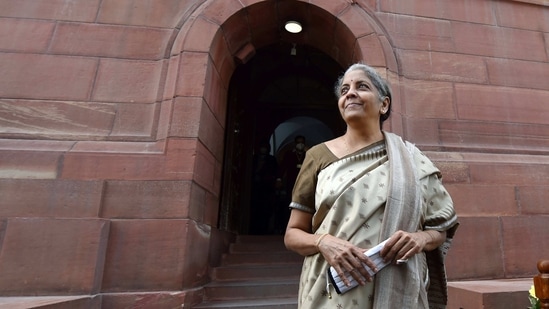 Economic Survey: Finance minister Nirmala Sitharaman is seen. (PTI)