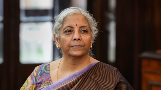 Budget 2024 Live Updates: Union Finance minister Nirmala Sitharaman is seen.