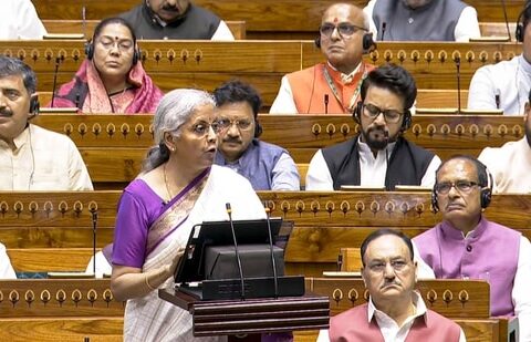 Union finance minister Nirmala Sitharaman presents the Union Budget 2024-25 in Lok Sabha in New Delhi on July 23.(PTI)