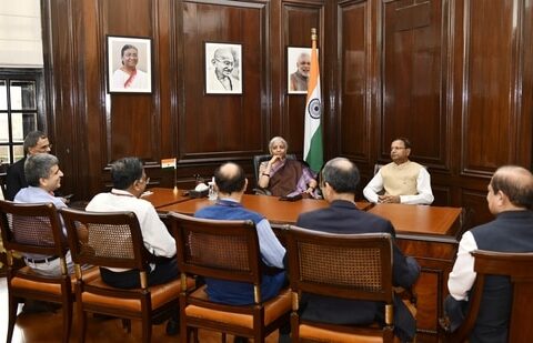 Income Tax Budget 2024 Live: Union finance minister Nirmala Sitharaman with Union Minister of State for Finance Pankaj Chaudhary and full budget team on the eve of Union Budget 2024, in New Delhi on Monday.