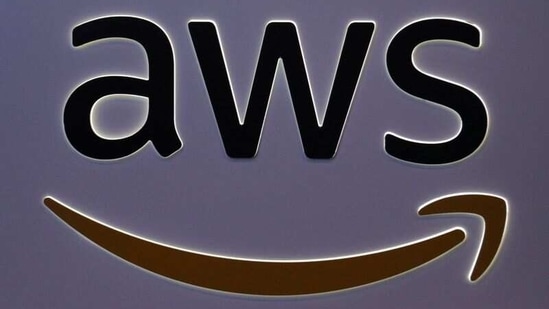 The logo for Amazon Web Services (AWS) is seen at the SIBOS banking and financial conference (Reuters)