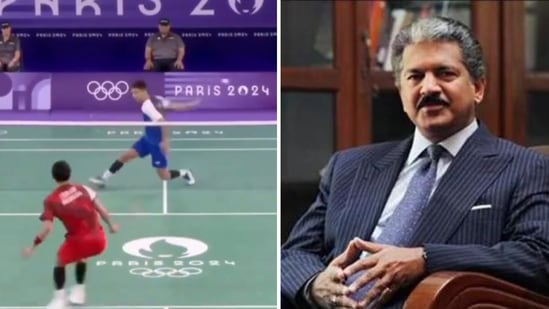 Anand Mahindra’s post on Lakshya Sen's backhand at the 2024 Paris Olympics has amused people. (HT File Photo, Screengrab)