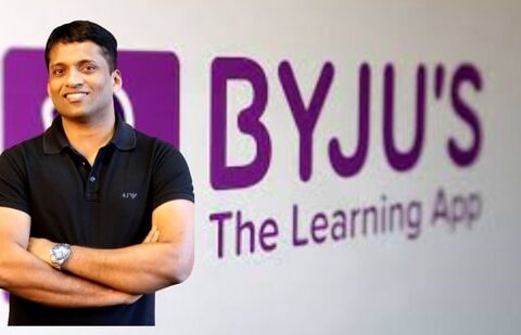 Byju Raveendran is seen.