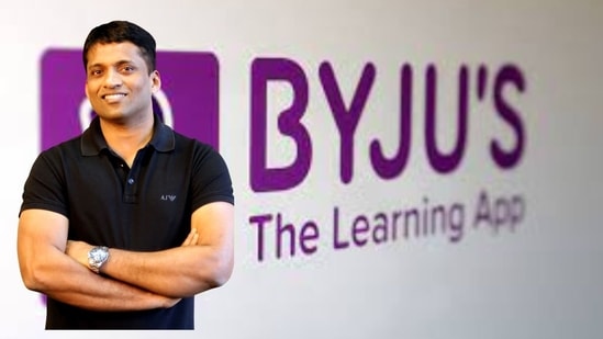 Byju Raveendran is seen.