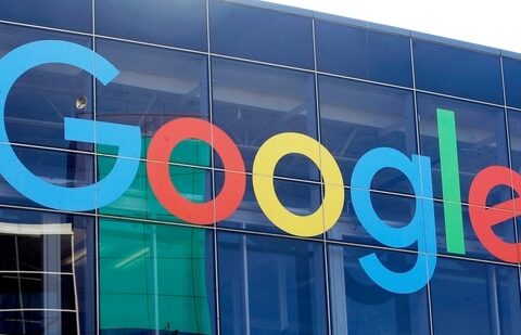 A sign is displayed on a Google building at their campus in Mountain View, California, on Sept. 24, 2019 (Jeff Chiu/AP)