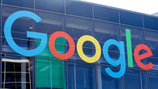 A sign is displayed on a Google building at their campus in Mountain View, California, on Sept. 24, 2019 (Jeff Chiu/AP)