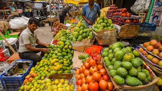 Fruits being sold at a wholesale market in Guwahati.