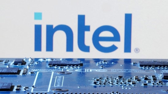 Latest news on August 14, 2024: Intel logo is seen near computer motherboard.