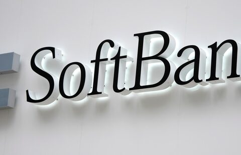 The logo of SoftBank Corp. is seen at its shop in Tokyo.(AP)