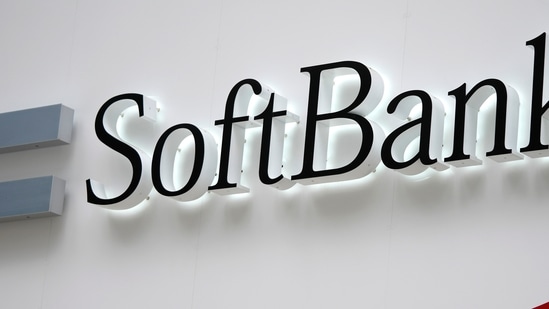 The logo of SoftBank Corp. is seen at its shop in Tokyo.(AP)