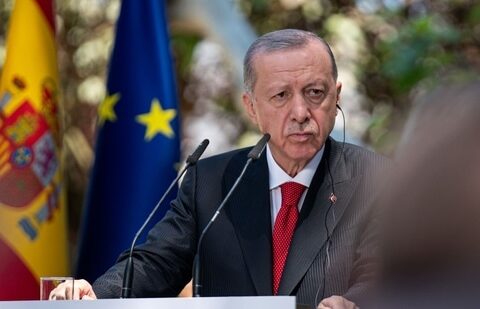 Recep Tayyip Erdogan, Turkey's president, during a news conference.(Bloomberg)