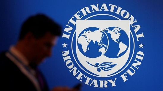 &nbsp;A participant stands near a logo of IMF at the International Monetary Fund - World Bank annual meeting &nbsp;in Nusa Dua, Bali, Indonesia.(Reuters)