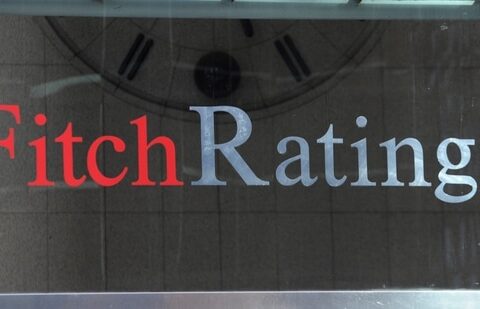 Signage for Fitch Ratings in New York. (AP)