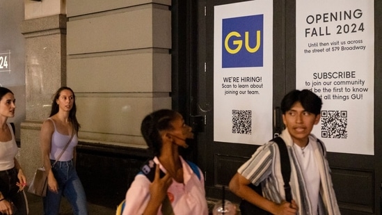 A hiring sign in the Soho neighborhood of New York, US.(Bloomberg)