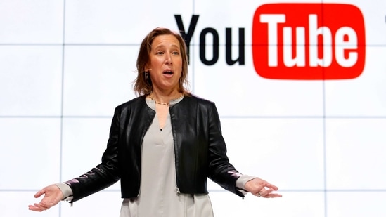 Susan Wojcicki speaks during the introduction of YouTube TV at YouTube Space LA in 2017, in Los Angeles. (AP)