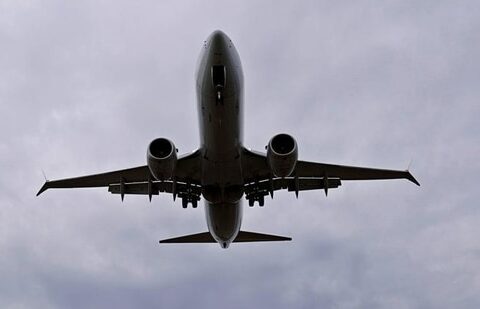 An American Airlines Boeing 737 MAX 8 flight from Los Angeles approaches for landing at Reagan National Airport.(Reuters)