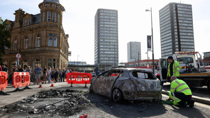 British Police: British police boost presence after night of rioting in Sunderland