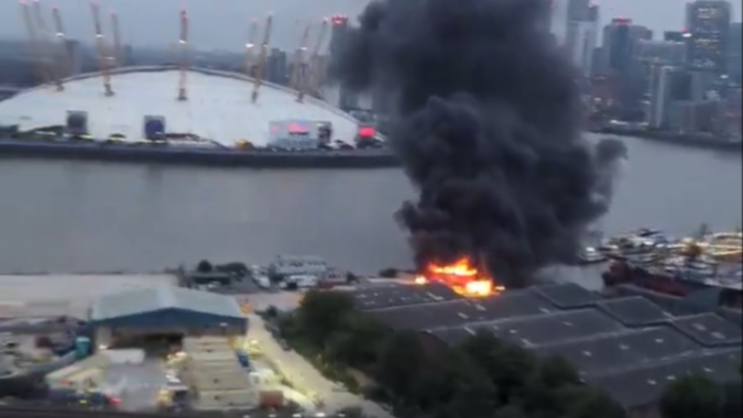 Silvertown: Controlled explosion turns uncontrollable in London as film set catches fire in Silvertown's O2 arena