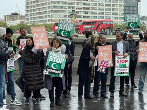 Kashmir diaspora condemns Pakistan's state-sponsored terrorism in UK protest