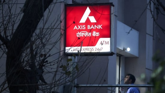 A man enters a branch of Axis Bank in New Delhi, India. (Reuters)