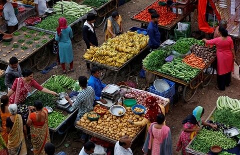 A vegetable market in Ahmedabad. India's sweeping GST reforms is set to boost consumption in the face of crippling US tariffs. (Reuters)