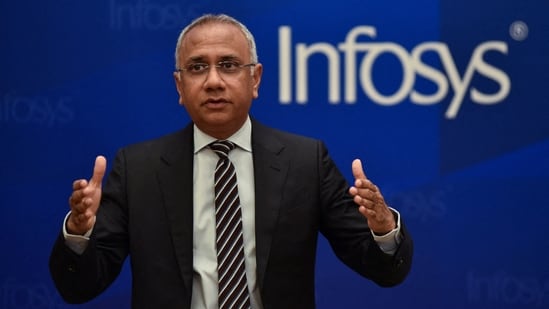 Infosys CEO Salil Parekh. Infosys share price fell 0.08% to  ₹1,472.75 apiece on the BSE before the quarterly results were announced. (Reuters)