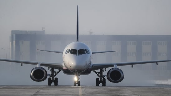 HAL to make Russia’s SJ-100 aircraft in India in boost for regional aviation| Business News The SJ-100 is a twin-cylinder, narrow-body aircraft for short-haul flights. (company handout)