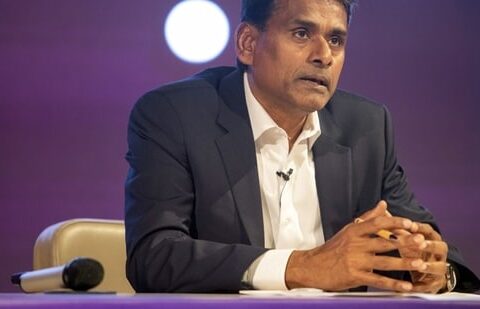 Wipro CEO Srinivas Pallia during a news conference in Bengaluru. (Bloomberg)