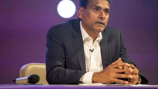 Wipro CEO Srinivas Pallia during a news conference in Bengaluru. (Bloomberg)