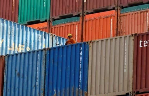 Shipping containers at Mundra port in Gujarat. The 50% US tariffs on India came into effect on 27 August 2025. (Reuters)