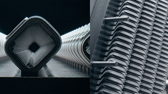 3D printed Apple Watch era signals sustainability shake-up| Business News 3D printed Apple Watch Ultra 3 and Series 11 cases, and (right) the process of fine de-powdering using an ultrasonic shaker ((Official images))