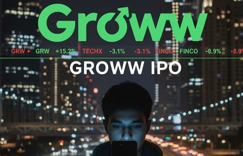 Groww's valuation is seen at  ₹61,735 crore in the IPO, as against  ₹58,500 crore in July 2025. That's about 30 times earnings for the fiscal year ended 31 March 2025—meaning, the company wants investors to pay  ₹30 for every rupee it earns. (AI Image)