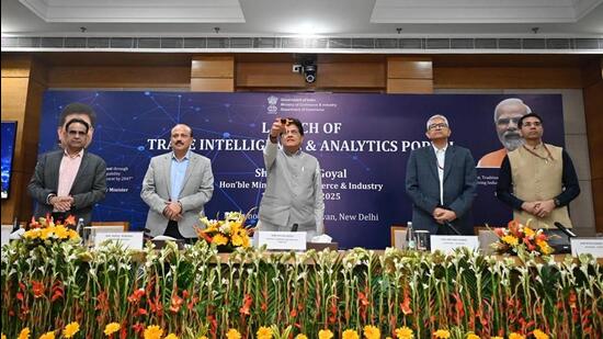 Piyush Goyal launches trade intelligence portal, says it’ll open up new insights| Business News Piyush Goyal said the portal empowers Indian businesses to understand global trade patterns, spot emerging opportunities, and make informed decisions. (X/PiyushGoyal/)
