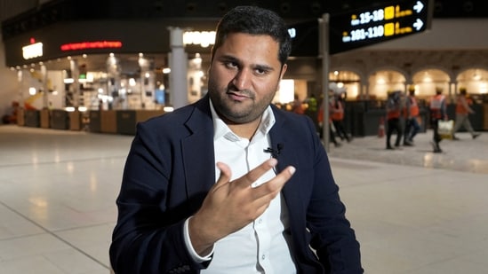 Jeet Adani, director at Adani Airports Holdings Ltd. and son of billionaire Gautam Adani, at the newly built Navi Mumbai International Airport. (Reuters)