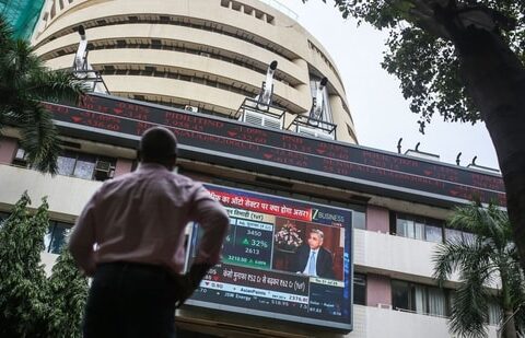 The Bombay Stock Exchange building on Dalal Street in Mumbai. (Bloomberg)