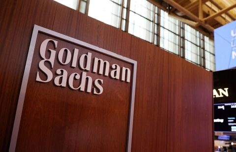The logo for Goldman Sachs is seen. (Reuters)