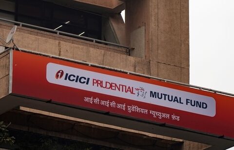 Signage at an ICICI Prudential AMC branch in Delhi. (Bloomberg)
