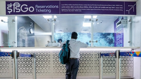 A sign of things to come? A lone passenger stands at a IndiGo ticket counter at Indira Gandhi International Airport in New Delhi on Tuesday (9 December 2025). (ANI)